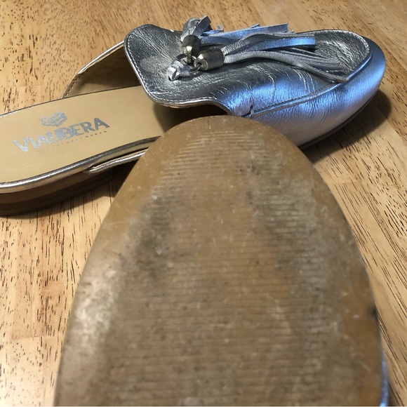 Women’s Vialibera Silver Leather Tassle Mules - Size 9 (Mex 26) - Picture 5 of 8